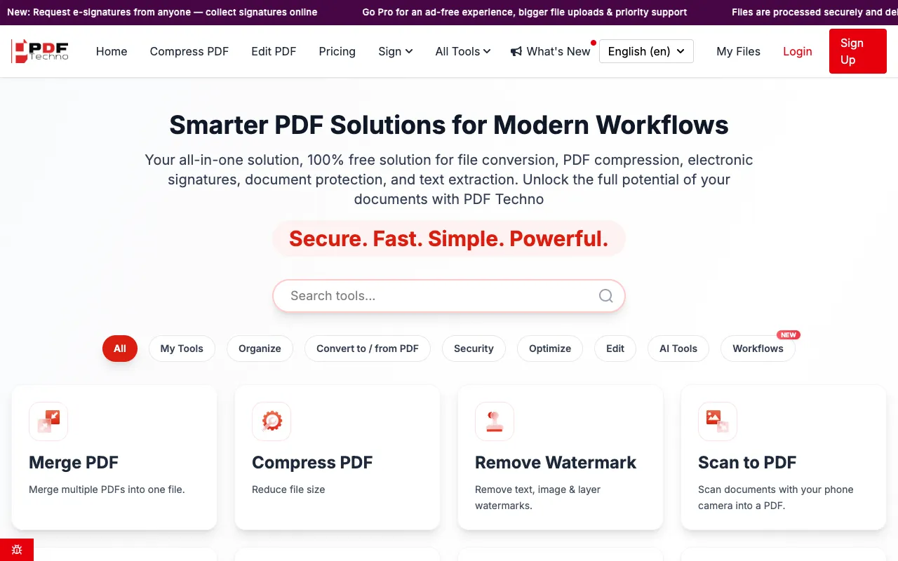 Screenshot of PDF Techno