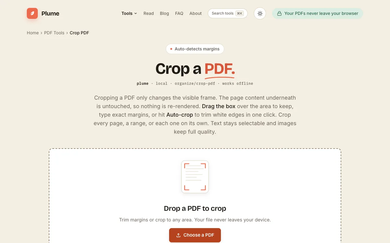 Screenshot of PlumeDocs
