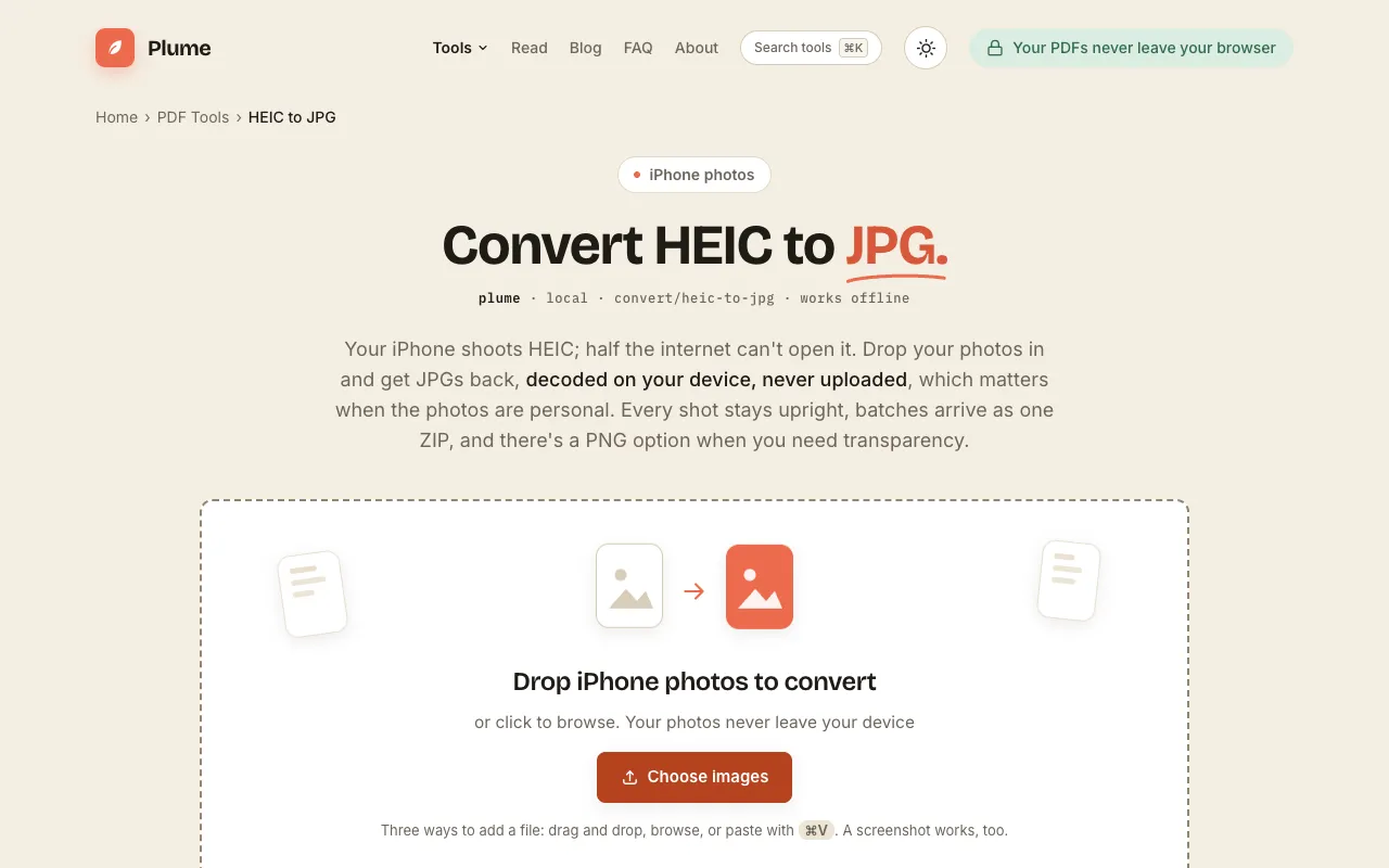 Screenshot of PlumeDocs