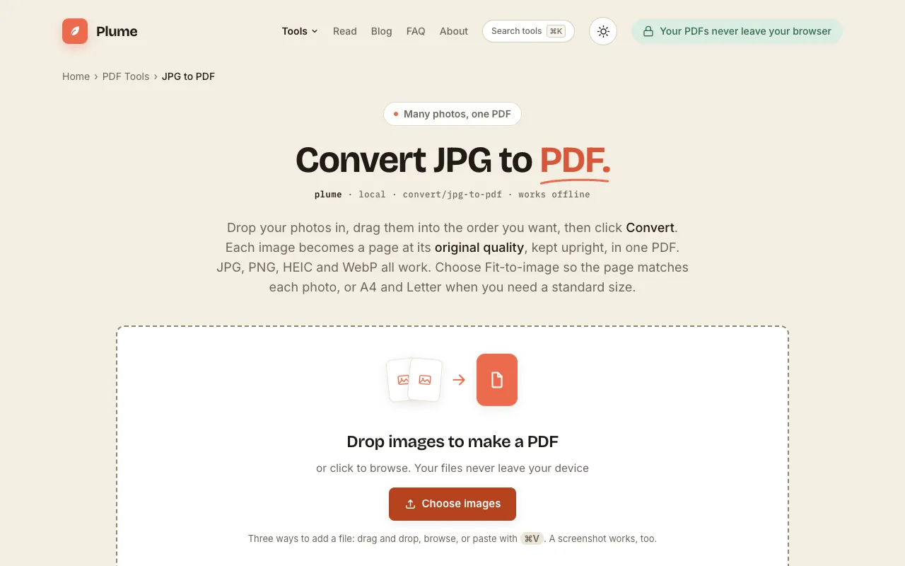 Screenshot of PlumeDocs