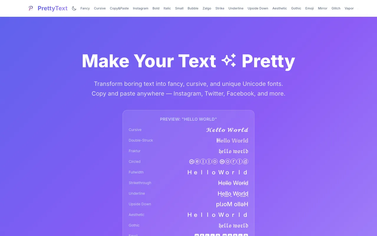 Screenshot of Text Style Generator