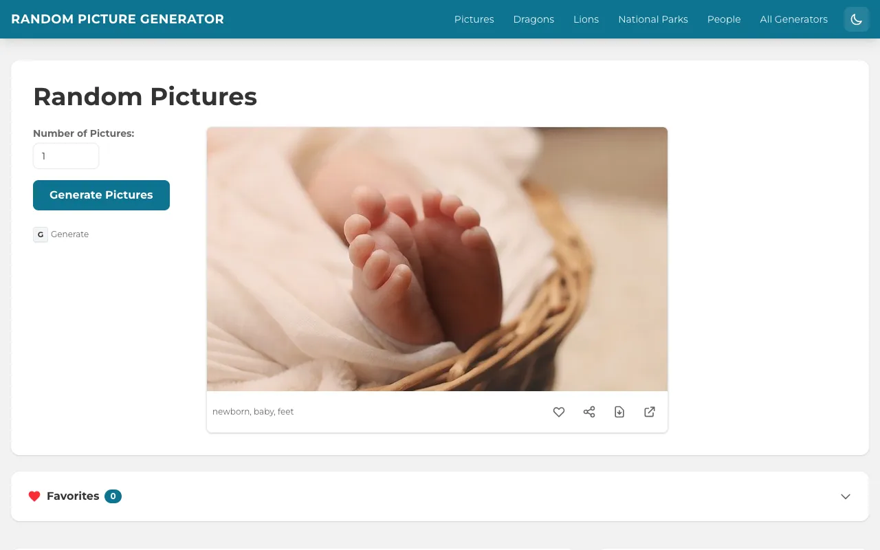 Screenshot of Random Picture Generator