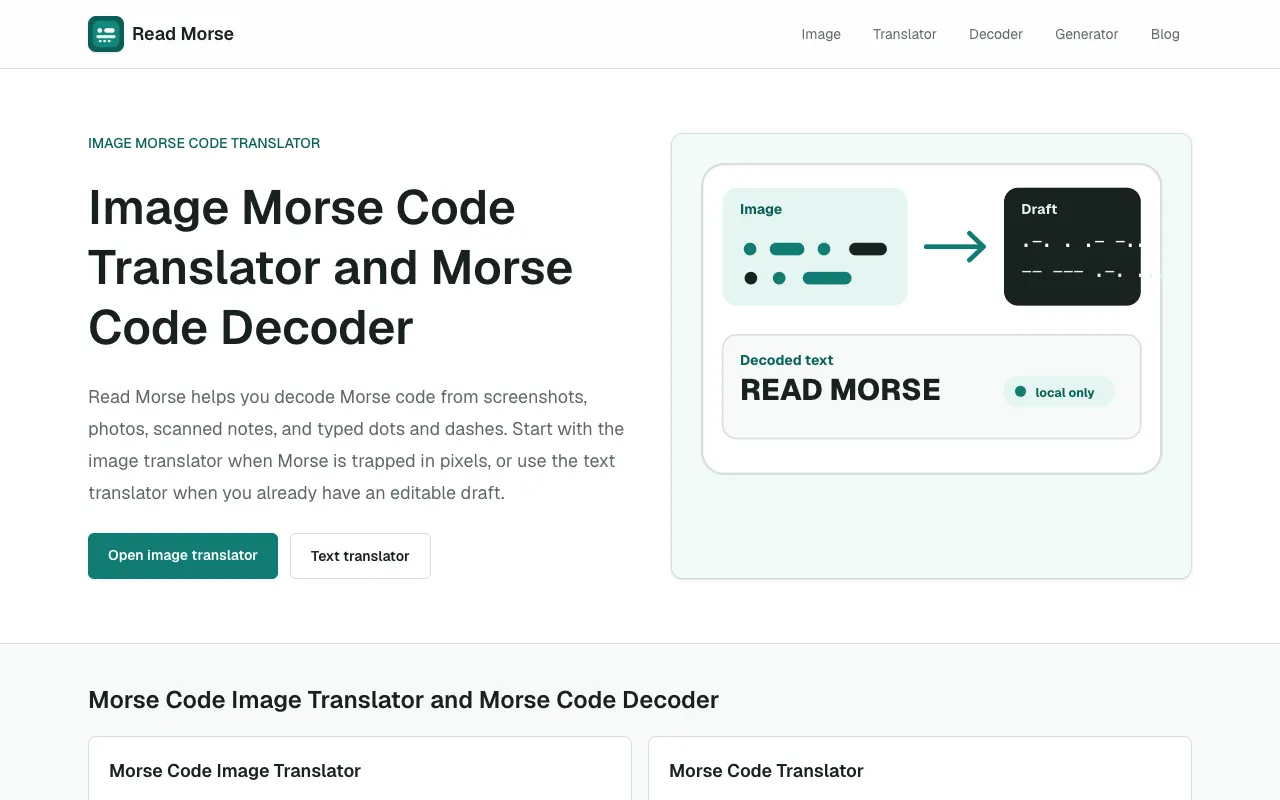 Screenshot of Read Morse