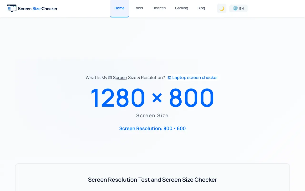 Screenshot of Display Checker