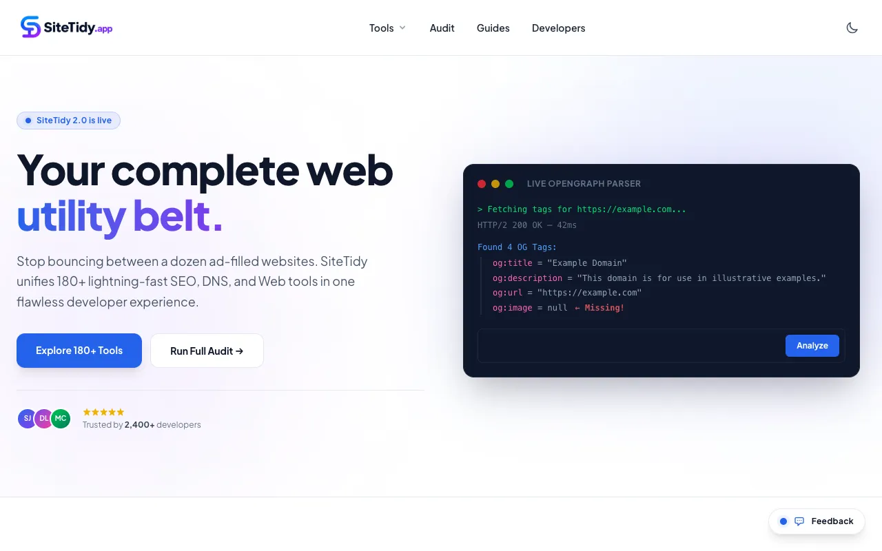Screenshot of SiteTidy