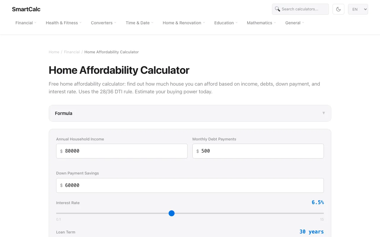 Screenshot of SmartCalc