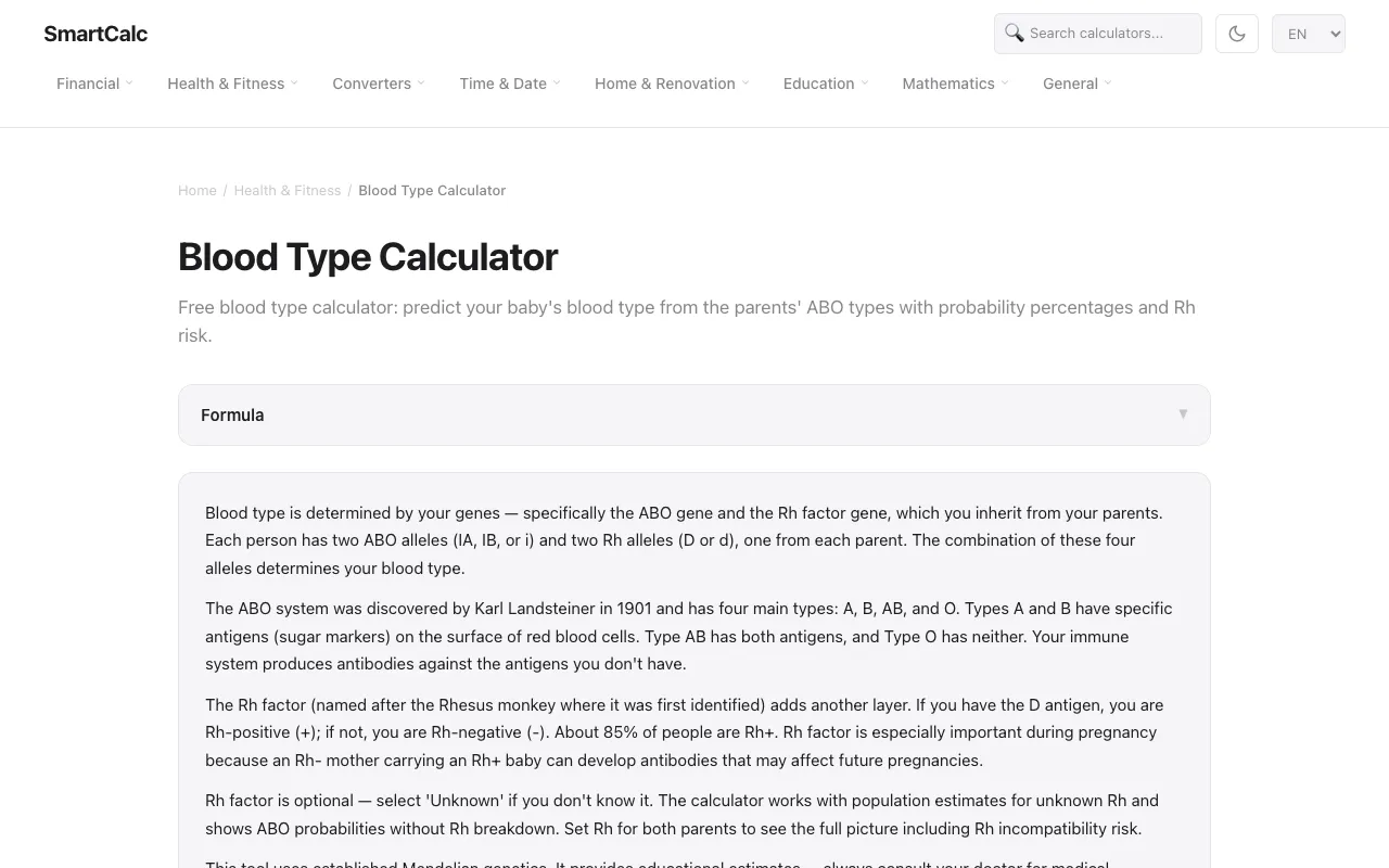 Screenshot of SmartCalc