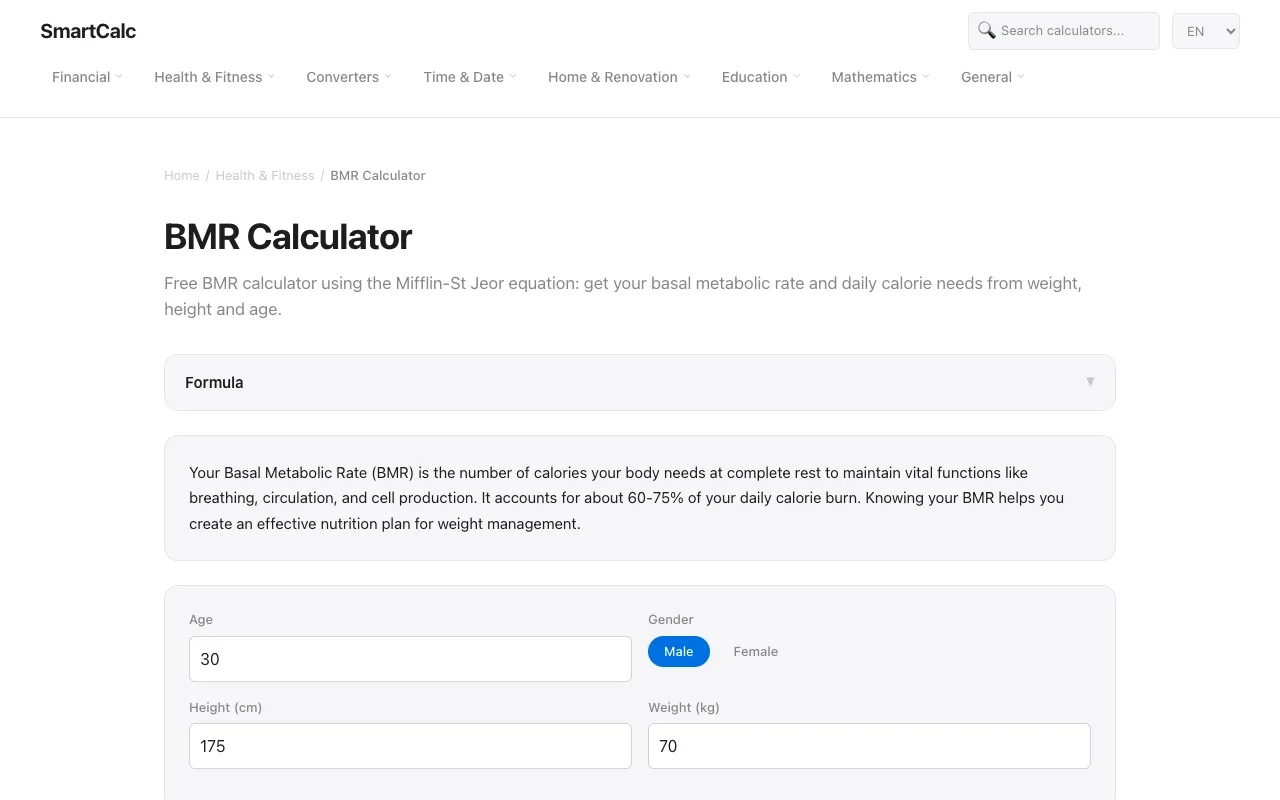 Screenshot of SmartCalc