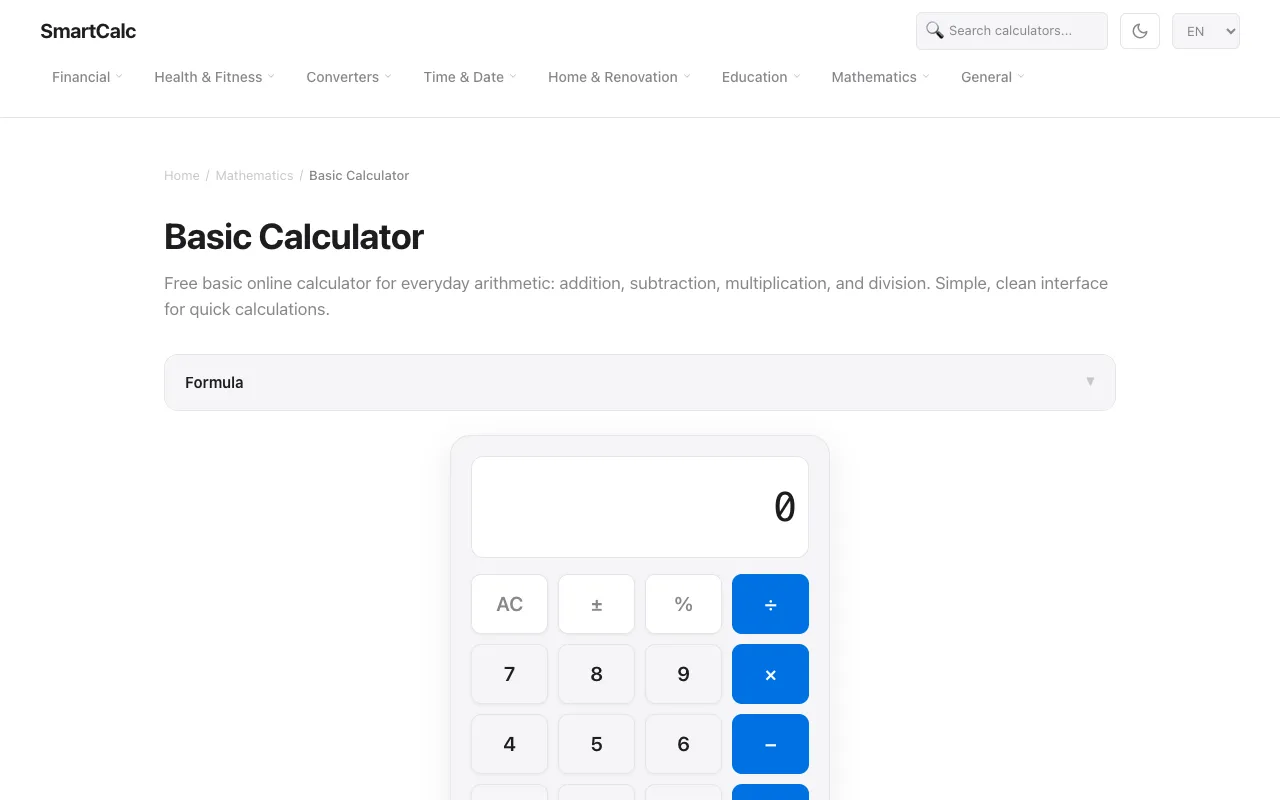 Screenshot of SmartCalc