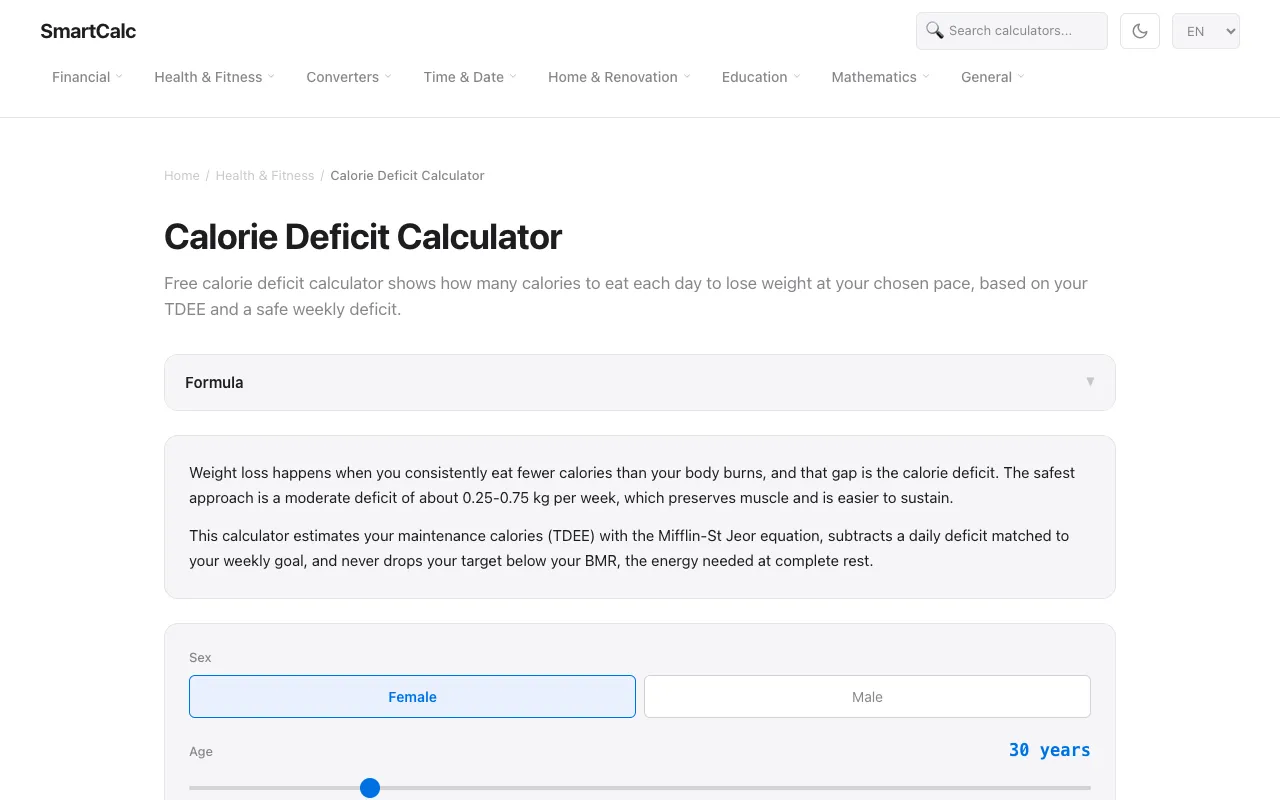 Screenshot of SmartCalc