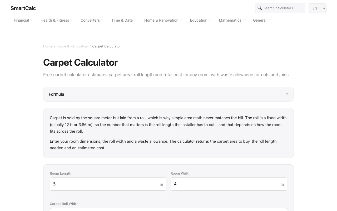 Screenshot of SmartCalc