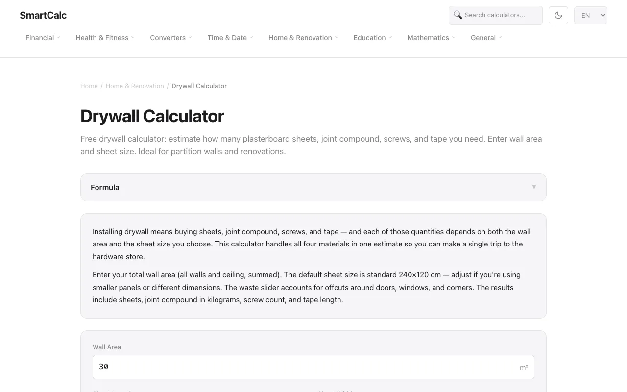 Screenshot of SmartCalc