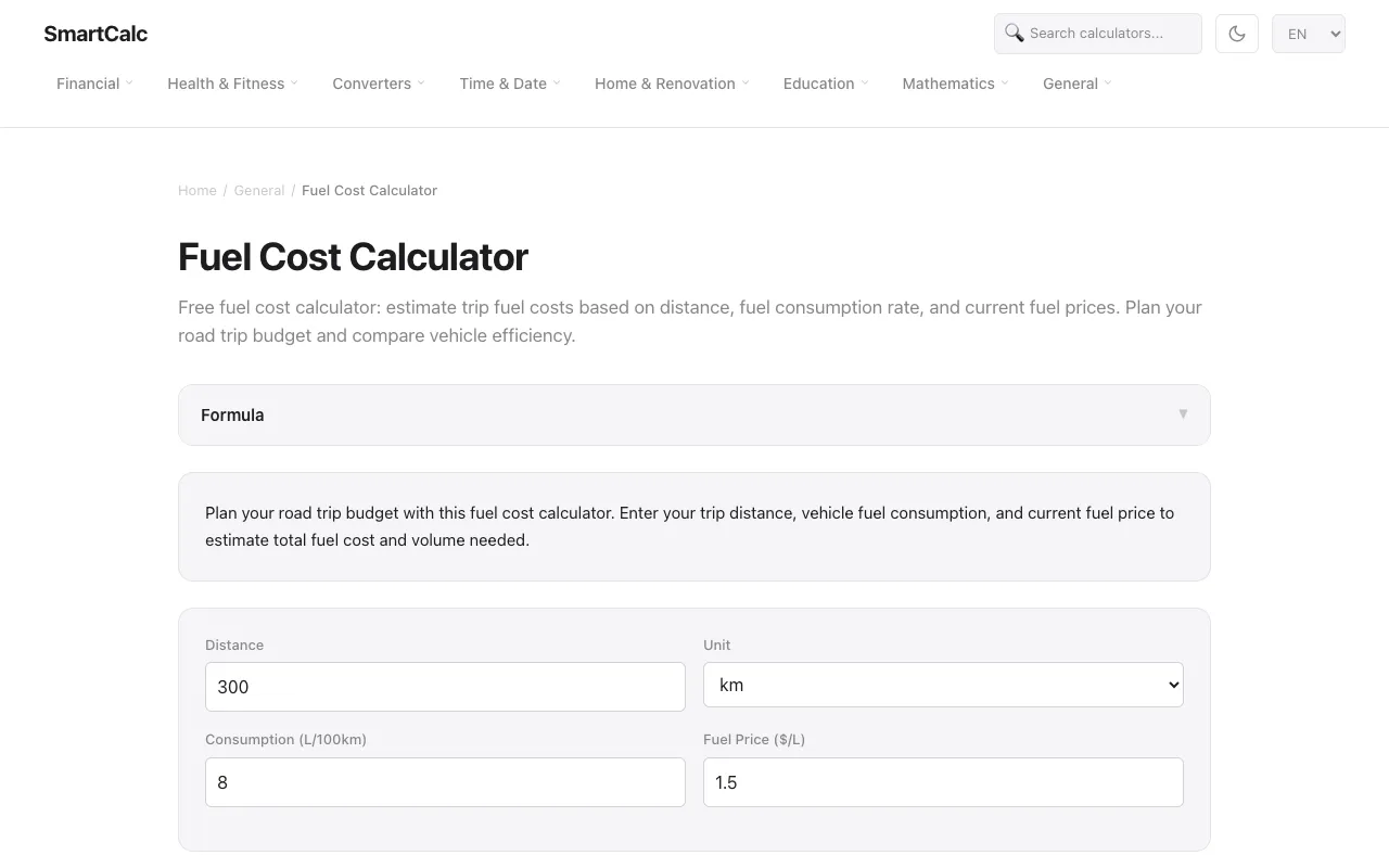 Screenshot of SmartCalc