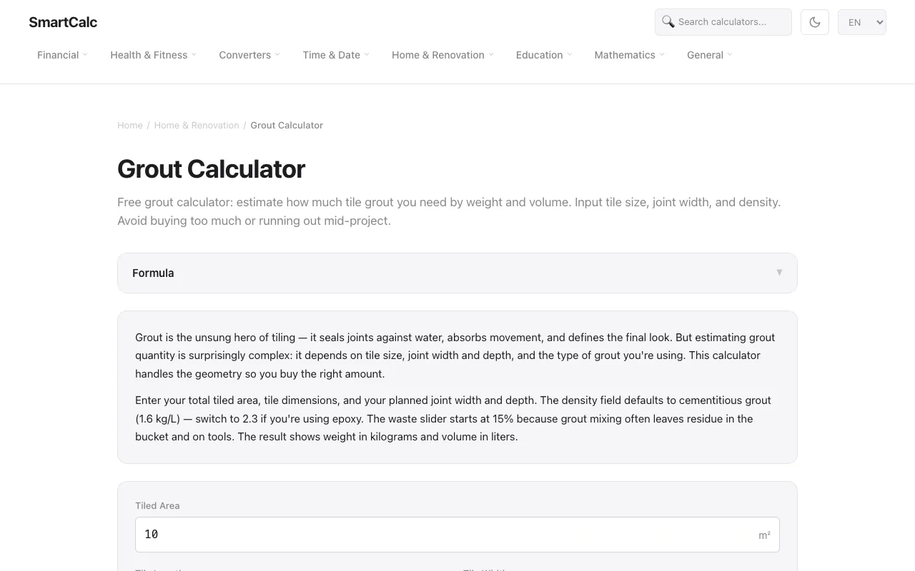 Screenshot of SmartCalc