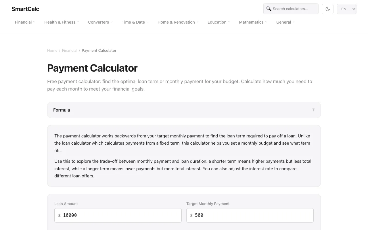 Screenshot of SmartCalc