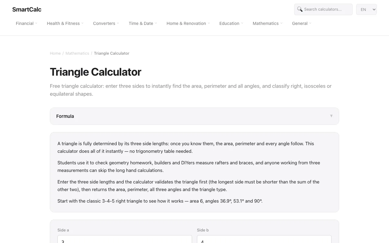 Screenshot of SmartCalc
