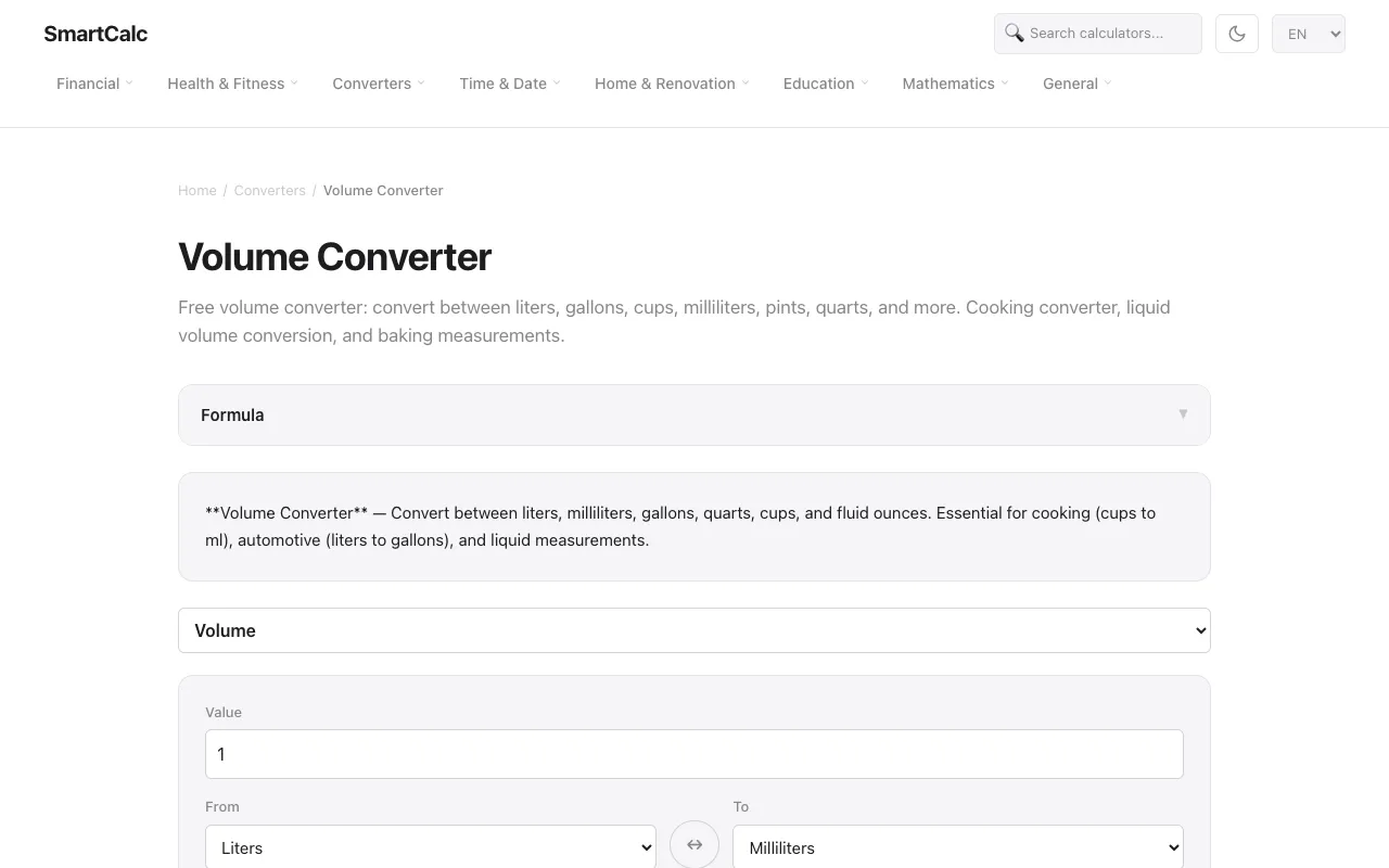 Screenshot of SmartCalc