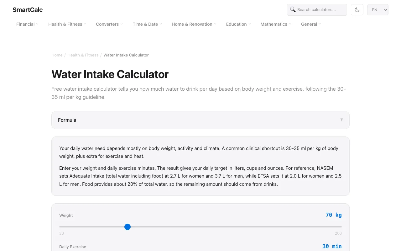 Screenshot of SmartCalc