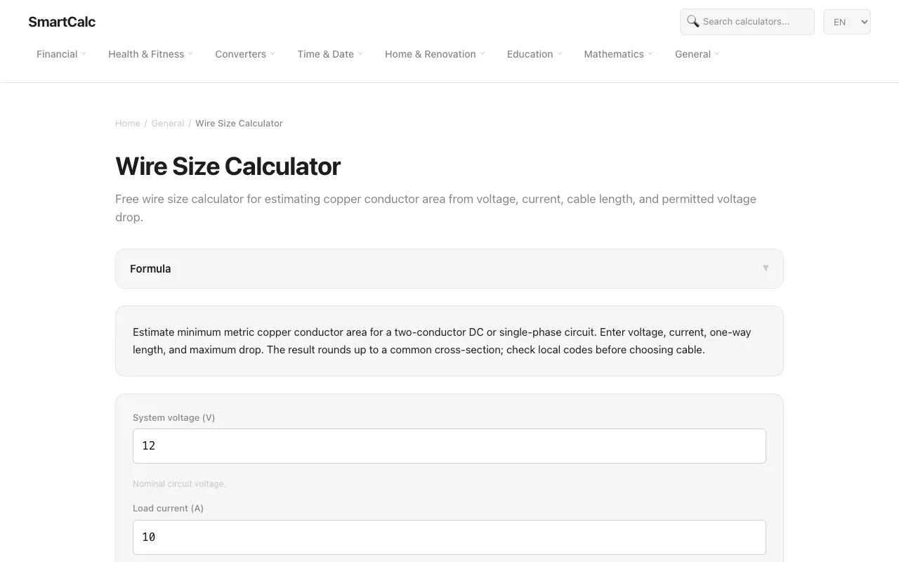 Screenshot of SmartCalc