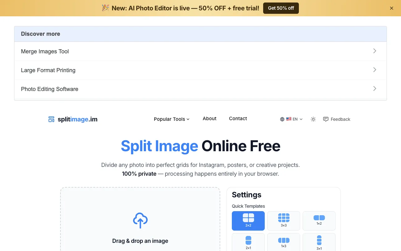 Screenshot of Image Grid Splitter