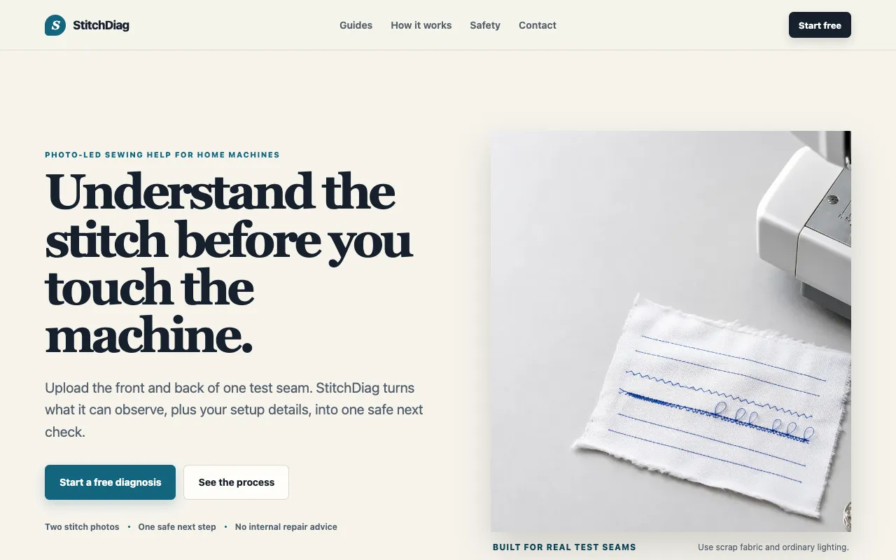 Screenshot of Stitch Troubleshooter