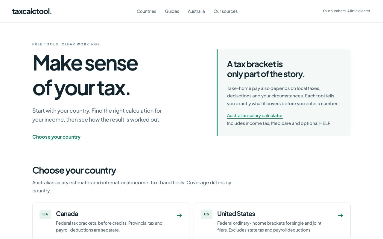 Screenshot of TaxCalcTool