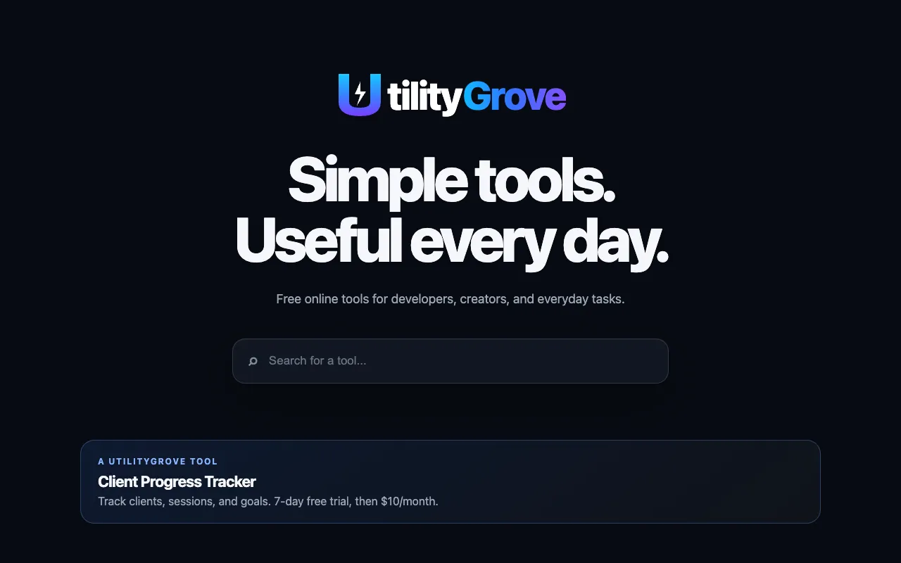 Screenshot of UtilityGrove