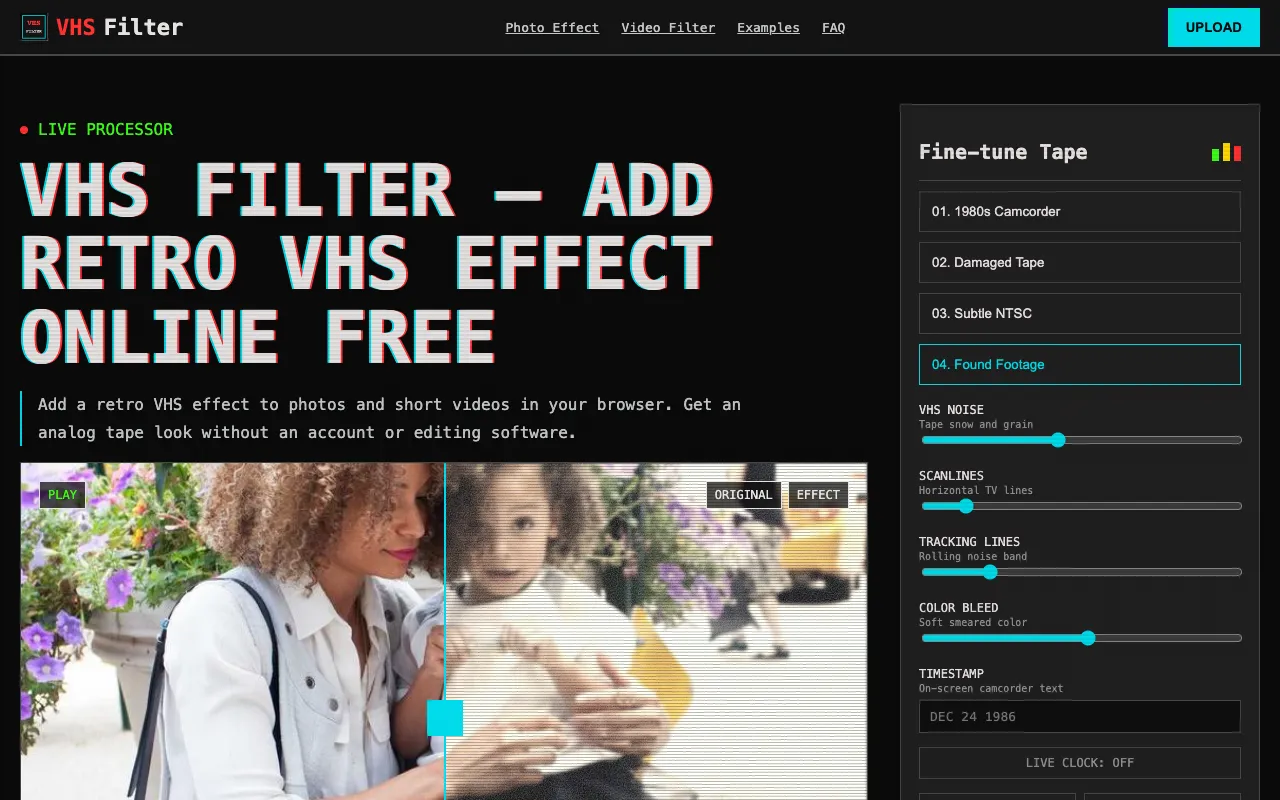 Screenshot of VHS Filter