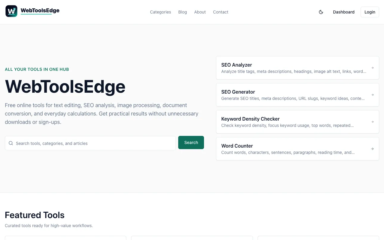 Screenshot of WebToolsEdge